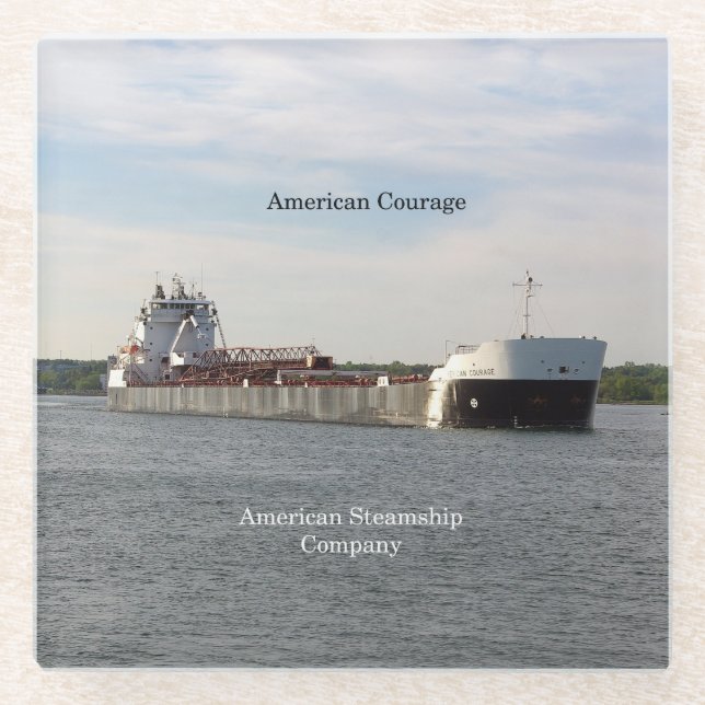 American Courage glass coaster (Front)