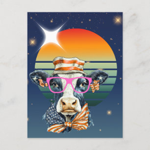 American Cow Holiday Postcard