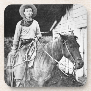 American cowboy in Kansas, c.1880 (b/w photo) Coaster