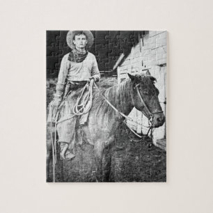 American cowboy in Kansas, c.1880 (b/w photo) Jigsaw Puzzle