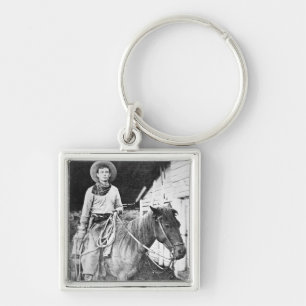 American cowboy in Kansas, c.1880 (b/w photo) Key Ring