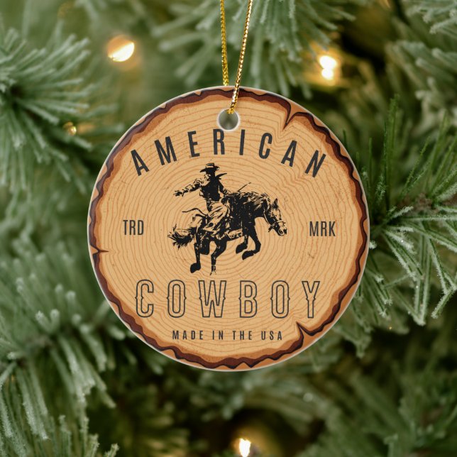 American Cowboy - Made in the USA Ceramic Ornament (Tree)