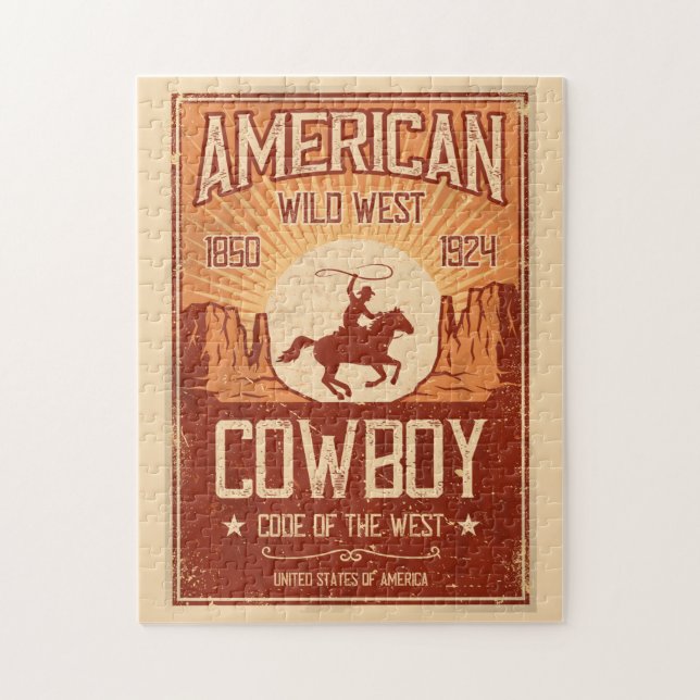 American Cowboy Wild West Jigsaw Puzzle (Vertical)