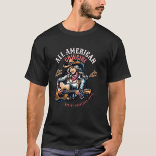 American Cowgirl Guitar & Music Lover Country West T-Shirt
