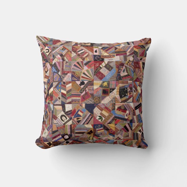 American Crazy Quilt Antique Pattern Cushion (Front)