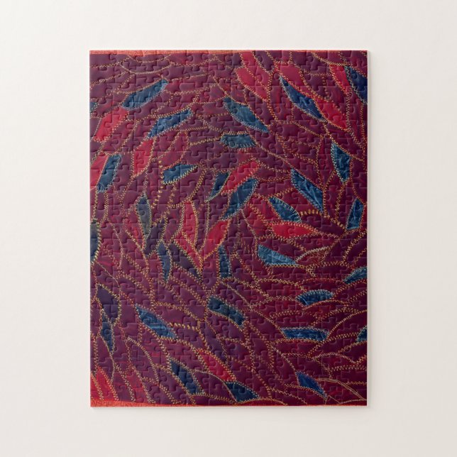 American crazy quilt jigsaw puzzle (Vertical)