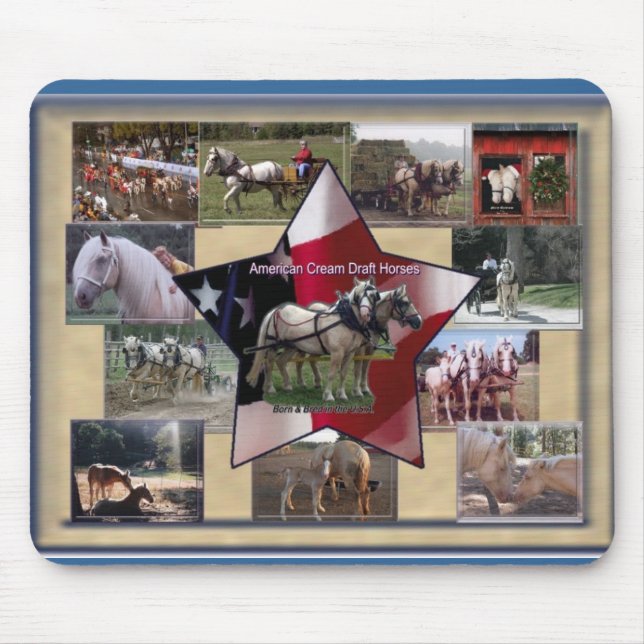 American Cream Collage Mouse Pad (Front)