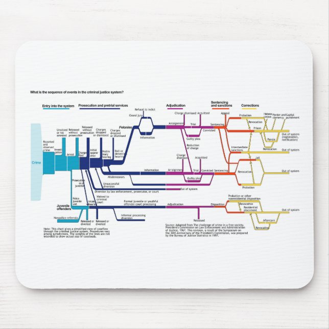 American Criminal Justice System Process Flowchart Mouse Pad (Front)