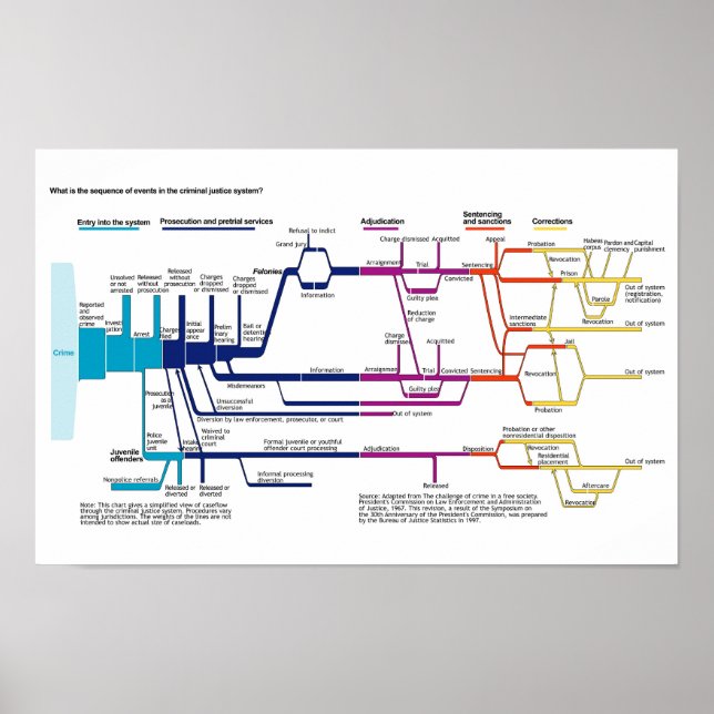 American Criminal Justice System Process Flowchart Poster (Front)