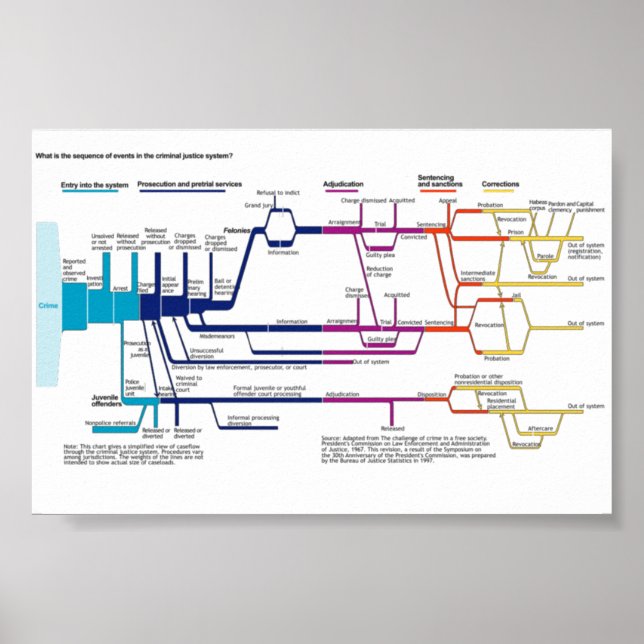 American Criminal Justice System Process Flowchart Poster (Front)