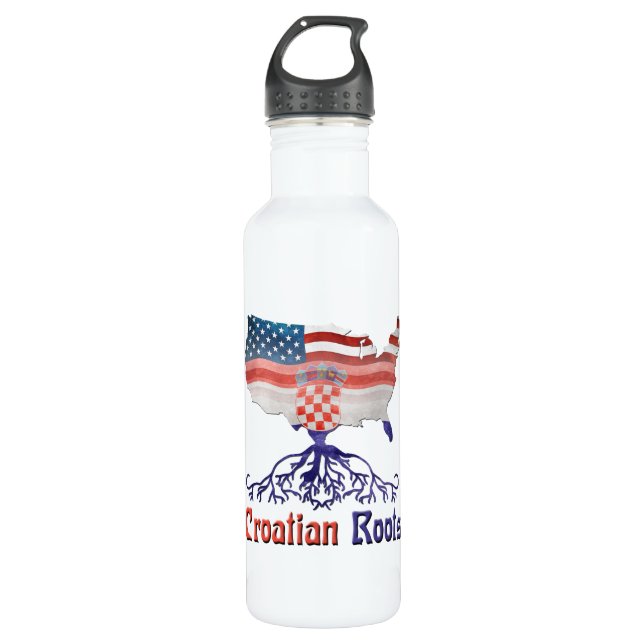 American Croatian Roots 710 Ml Water Bottle (Front)