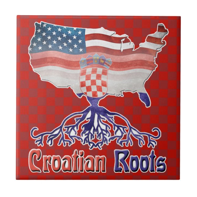 American Croatian Roots Ceramic Tile (Front)