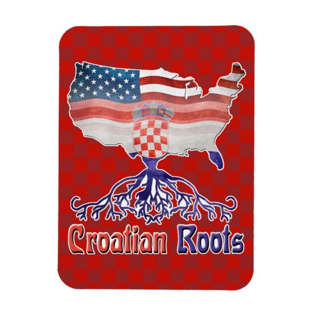 American Croatian Roots Photo Magnet (Vertical)