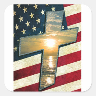 American Cross #1 Square Sticker