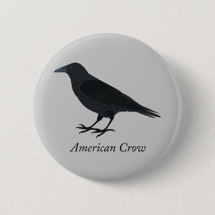 American Crow 6 Cm Round Badge