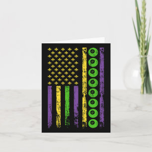 American Cue Sports Flag Billiards Sporty Mardi Gr Card