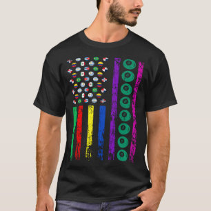 American Cue Sports Flag Hispanic Heritage Month B T-Shirt