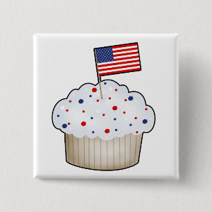 American Cupcake 15 Cm Square Badge