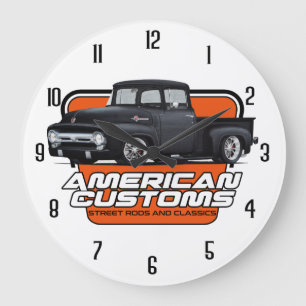 American Customs Truck Large Clock