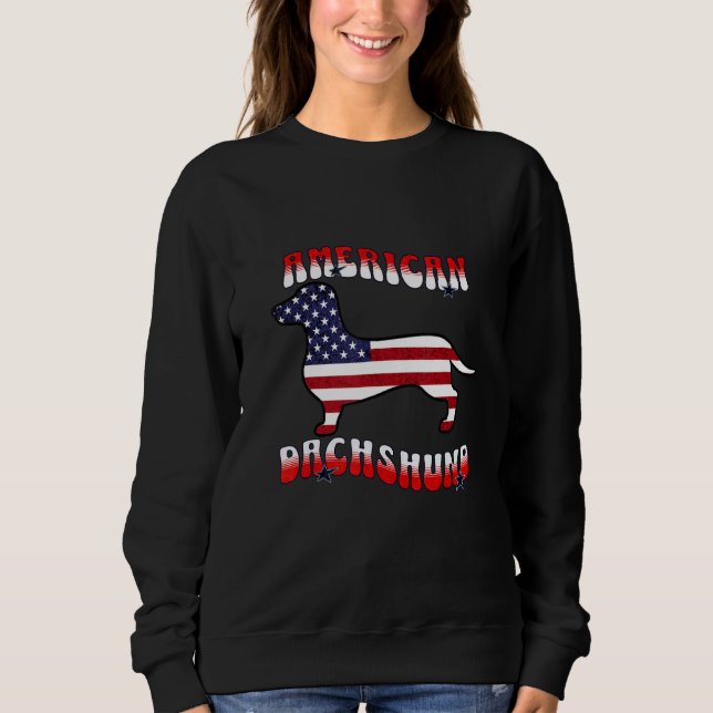 American Dachshund Patriotic USA Wiener Dog Sweatshirt (Front)