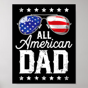 American Dad 4th Of July Father's Day Sungles Fami Poster