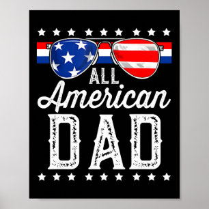 American Dad 4th Of July Father's Day Sungles Fami Poster