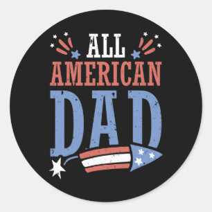 American Dad 4th Of July Firecracker Independence Classic Round Sticker