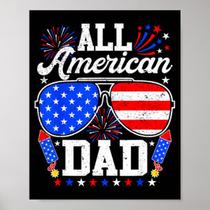 American dad 4th of july sunglasses family poster