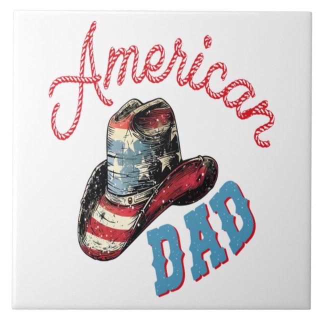 American Dad Cowboy  Ceramic Tile (Front)