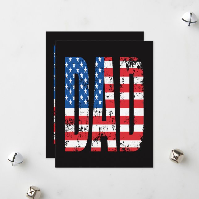 american dad flag holiday card (Front/Back In Situ)