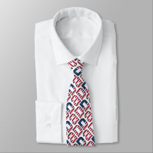 American Dad USA Name Stars and Stripes Pattern Tie