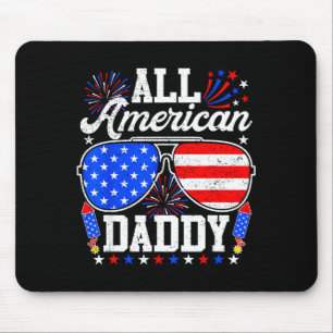 American daddy 4th of july sunglasses family mouse pad