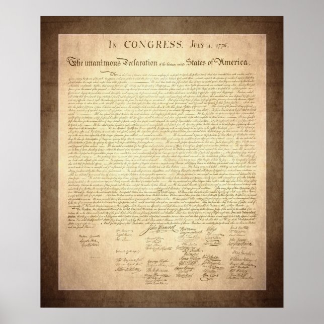 American Declaration of Independence Poster (Front)