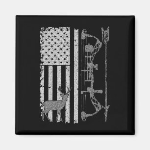 American Deer Hunting Bow Hunter Flag Accessories Magnet