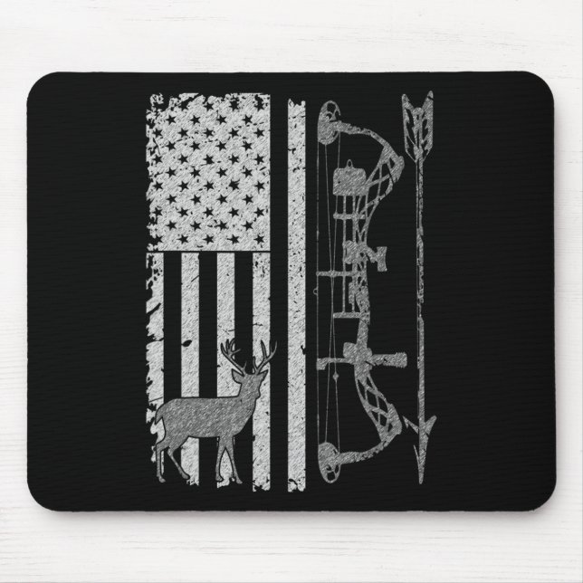 American Deer Hunting Bow Hunter Flag Accessories  Mouse Pad (Front)