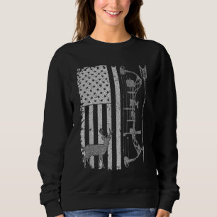 American Deer Hunting Bow Hunter Flag Accessories Sweatshirt