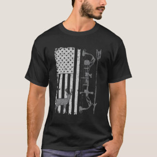 American Deer Hunting Bow Hunter Flag Hoodie Buckw T-Shirt