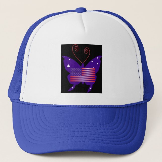 American Diva Butterfly Trucker Hat (Front)