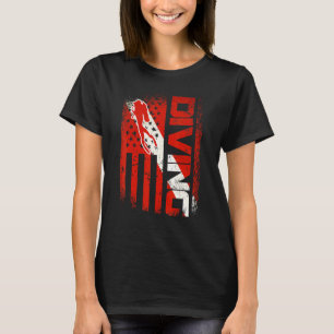 American Diver Down Flag Us Flag Dive 3 T-Shirt