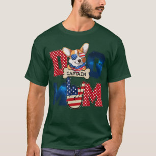 American Dog Mom4th of July Corgi Mum Dog Lover T-Shirt