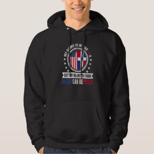 American Dominican Flag Heart Dominican Republic P Hoodie