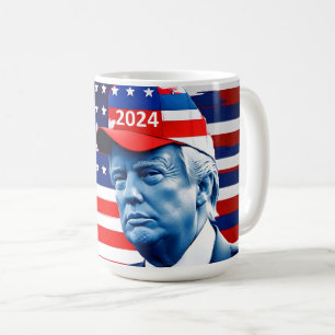 American Donald Trump 2024 Flag Coffee Mug