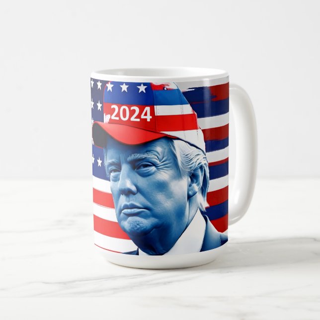 American Donald Trump 2024 Flag Coffee Mug (Front Right)