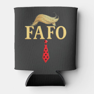 American Donald Trump FAFO USA Flag Patriotic Can Cooler
