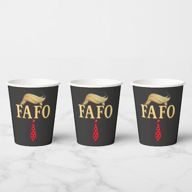 American Donald Trump FAFO USA Flag Patriotic Paper Cups (Multi)
