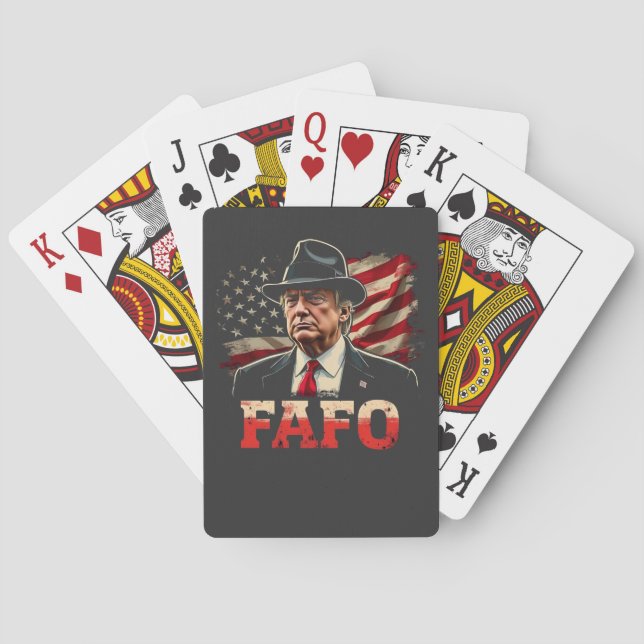American Donald Trump FAFO USA Flag Patriotic Playing Cards (Back)