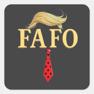 American Donald Trump FAFO USA Flag Patriotic Square Sticker