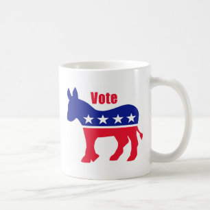 American donkey with "Vote" Coffee Mug