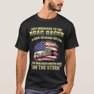 American Drag Racing USA Flag Muscle Car Dragster  T-Shirt