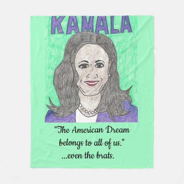 American Dream, even for the brats. Kamala Blanket (Front)